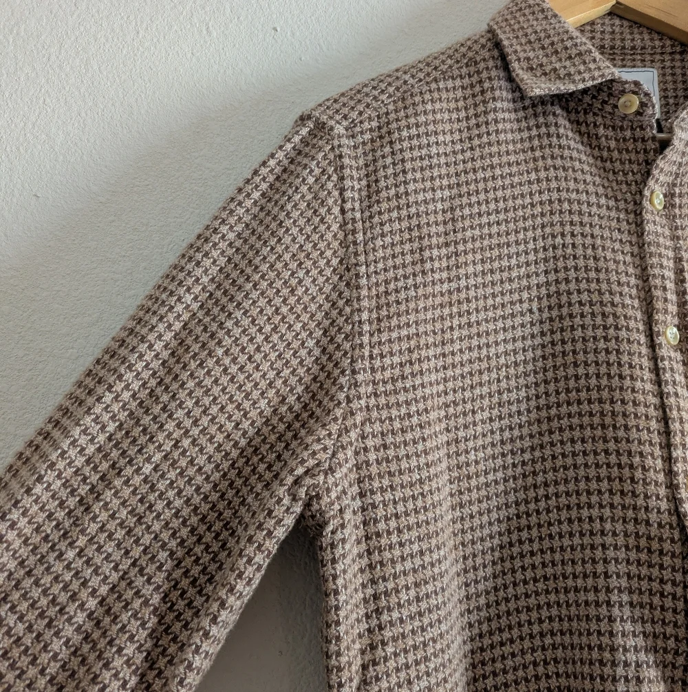 Portuguese Flannel Abstract Houndstooth Flannel Button Up Shirt - Picture 4 of 7
